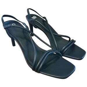 BP. Women Billy Stiletto Heel Strappy Slingback Sandals Size US 11M Black